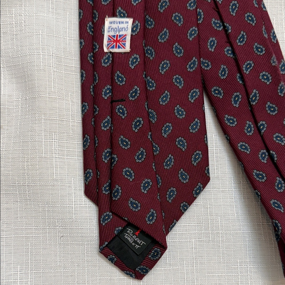 Vintage Robert Talbott Burgundy Patterned Tie - image 2